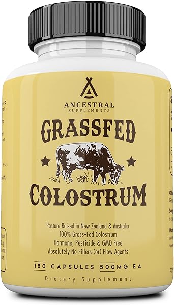 Grass Fed Beef Colostrum Supplement, 3000 mg, Offers Immune Support and Promotes Gut Health, Athletic Performance, Healthy Iron Levels, Growth and Repair, Non GMO, 180 Capsules in Pakistan