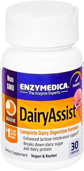 DairyAssist, Enzyme Support for Digestive Relief From Lactose Intolerance, 30 Capsules in Pakistan