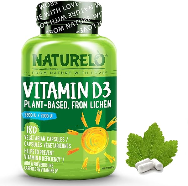 NATURELO Vitamin D - 2500 IU - Plant Based from Lichen - Natural D3 Supplement for Immune System, Bone Support, Joint Health - Vegan - Non-GMO - Gluten Free - 180 Mini Capsules in Pakistan in Pakistan