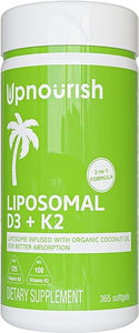 Liposomal D3 & K2 MK-7, Advanced Absorption for Optimal Bone and Immune Health, Supplies 5000 IU 125 mcg Vitamin D3 and 100 mcg Vitamin k2 with Organic Coconut Oil, 365 Mini softgels in Pakistan