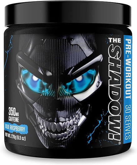 The Shadow! 350mg of Caffeine Hard Core Preworkout -Electric Energy, Mental Focus, Superhuman Strength, Men & Women - Blue Raspberry 30 Servings in Pakistan