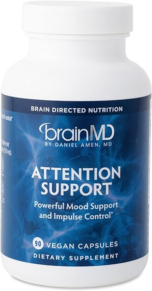 BRAINMD Dr Amen Attention Support - 90 Capsules - Promotes Mental Focus & Impulse Control - Gluten Free - 30 Servings in Pakistan in Pakistan