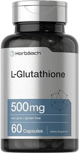 Horbaach L-Glutathione 500mg | 60 Capsules | L-Glutathione Reduced Supplement | Non-GMO & Gluten Free in Pakistan