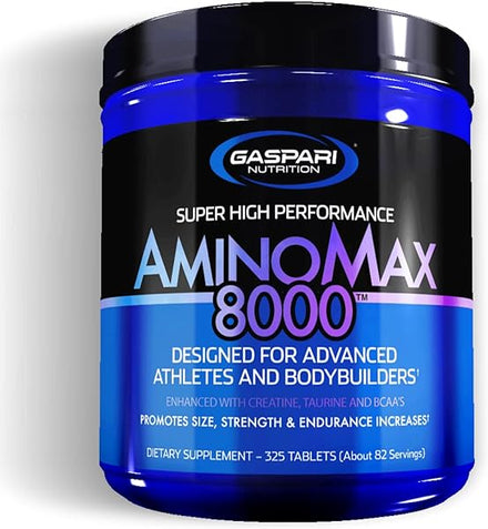 AminoMax 8000: Advanced Amino Acids for Muscle Recovery, Growth and Endurance - Creatine, Leucine, Taurine, and BCAAs, 325 Tablets in Pakistan