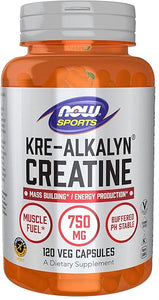 NOW Sports Nutrition, Kre-Alkalyn Creatine 750 mg, Mass Building*/Energy Production*, 120 Veg Capsules in Pakistan