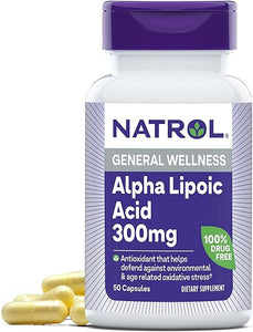 Alpha Lipoic Acid Capsules, Antioxidant Protection, ALA, Helps Protect Against Cellular Oxidation and Age-Related Damage, Whole Body Cell Rejuvenation, 300mg, 50 Count in Pakistan