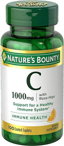 Nature's Bounty Vitamin C + Rose Hips, Immune Support, 1000mg, Coated Caplets, 100 Ct in Pakistan