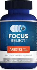 Focus Select AREDS2 Based Eye Vitamin-Mineral Supplement - AREDS2 Based Supplement for Eyes (180 ct. 90 Day Supply) - AREDS2 Based Low Zinc Formula - Eye Vision Supplement and Vitamin in Pakistan