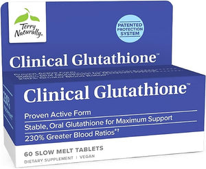 Terry Naturally Clinical Glutathione - 60 Slow Melt Tablets - Stable 300 mg L-Glutathione Supplement - Non-GMO, Vegan, Gluten Free - 30 Servings in Pakistan