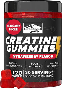 KP Creatine Monohydrate Gummies Strawberry for Men & Women, 100% Creatine Strawberry Gummies, 5g per Serving + Vegan, Sugar Free + Strength, Energy, Muscle & Booty Gain - 120 Count in Pakistan