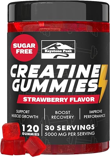 KP Creatine Monohydrate Gummies Strawberry for Men & Women, 100% Creatine Strawberry Gummies, 5g per Serving + Vegan, Sugar Free + Strength, Energy, Muscle & Booty Gain - 120 Count in Pakistan in Pakistan