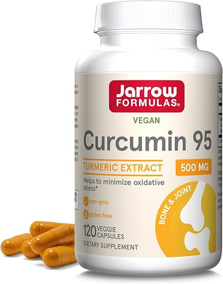 Jarrow Formulas Curcumin 95 500 mg, Turmeric Curcumin Extract for Antioxidant Support, Bone and Joint Support Dietary Supplement, 120 Veggie Capsules, Up to 120 Servings in Pakistan