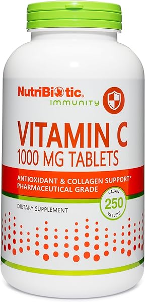 NutriBiotic - Vitamin C 1000 Mg, 250 Count Tablets | Essential Immune & Antioxidant Collagen Support Supplement | Pharmaceutical Grade L-Ascorbic Acid | Vegan, Non-GMO & Gluten Free in Pakistan