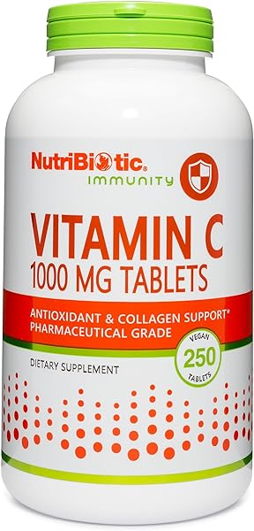 NutriBiotic - Vitamin C 1000 Mg, 250 Count Tablets | Essential Immune & Antioxidant Collagen Support Supplement | Pharmaceutical Grade L-Ascorbic Acid | Vegan, Non-GMO & Gluten Free in Pakistan in Pakistan