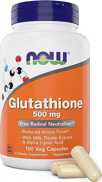 Now Glutathione 500 mg, 100 Vegan Capsules - Reduced Form GSH Supplement - Enhanced with Milk Thistle Extract and Alpha Lipoic Acid in Pakistan in Pakistan