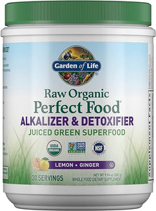 Raw Organic Perfect Food Alkalizer & Detoxifier Juiced Greens Superfood Powder - Lemon Ginger, 30 Servings - Non-GMO, Gluten Free Whole Food Dietary Supplement, Plus Probiotics in Pakistan