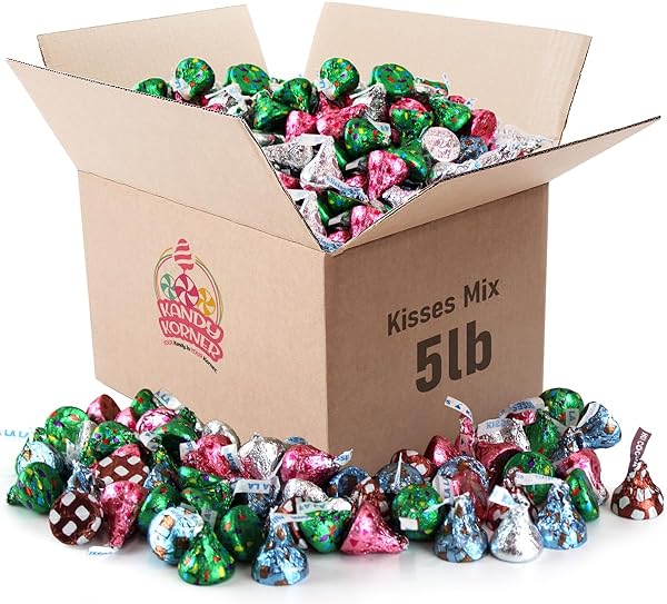 Hershey’s Kisses Chocolate Mix Candies Bulk for delectable treats - 5lb Delicious Bulk Hershey Easter kisses Candy Individually Wrapped Sweets for Snacking and Sharing with Friends and Family in Pakistan in Pakistan
