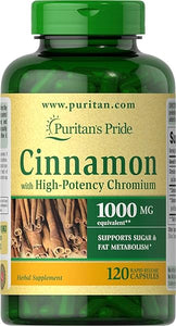 Cinnamon with High Potency Chromium, Supports Sugar and Fat Metabolism, 120 Count Brown (Pack of 1) in Pakistan