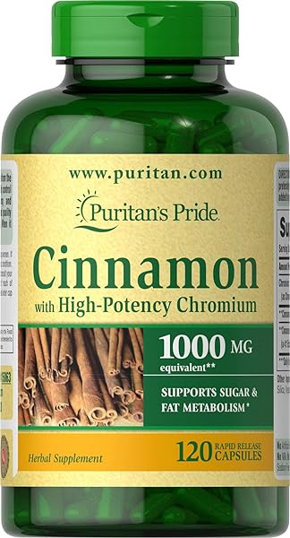 Cinnamon with High Potency Chromium, Supports Sugar and Fat Metabolism, 120 Count Brown (Pack of 1) in Pakistan in Pakistan