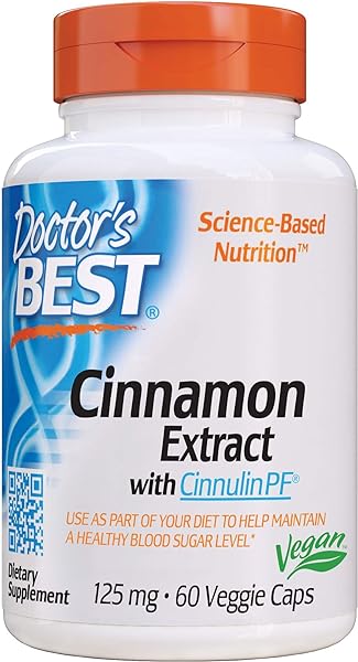 Cinnamon Extract Cinnulin Pf, Non-GMO, Vegan, Gluten Free, Helps Maintain Blood Sugar Levels, 125 Mg, 60 Veggie Caps (DRB-00130) in Pakistan