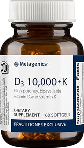 Metagenics D3 10,000 + K - for Immune Support, Bone Health & Heart Health* - Vitamin D with MK-7 (Vitamin K2) - Non-GMO - Gluten-Free - 60 Softgels in Pakistan