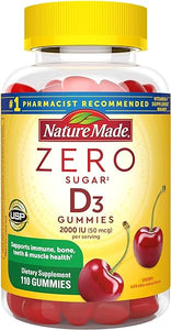 Nature Made Zero Sugar Vitamin D3 Gummies 2000 IU (50 mcg) per Serving, Immune, Bone, Teeth & Muscle Support Supplement, 110 Sugar Free Vitamin D Gummies, 55 Day Supply in Pakistan