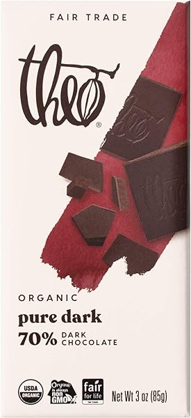 Chocolate Pure Organic Dark Chocolate Bar, 70% Cacao, 12 Pack | Vegan, Fair Trade in Pakistan