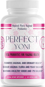 Perfect Yoni Female Vaginal Probiotics - 60 Capsules of Probiotics for Women with Lactobacillus Acidophilus & Lactobacillus Gasseri, Organic Women's Probiotic for Yeast, PH Balance & Vaginal Odor in Pakistan