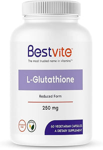 BESTVITE L-Glutathione 250mg (60 Vegetarian Capsules) - No Stearates - Vegan - Non GMO - Gluten Free in Pakistan