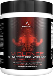 VIOLENCE Stim Free Pre Workout Powder by REVSCI, Precision Dosed Non Stim Preworkout Pump Pre Workout Caffeine Free Pre Workout Powder, Pump Supplement & Stimulant Free Nitric, Watermelon, 25 Servings in Pakistan