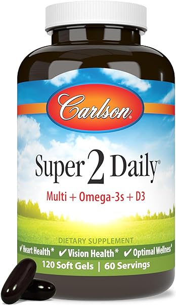 Super-2-daily, Multi + Omega-3s + Lutein + D3, Vitamins A C D E plus Norwegian Fish Oil, Fish Oil Multivitamin, Vitamins & Minerals, Multivitamin with Lutein, 120 Softgels in Pakistan