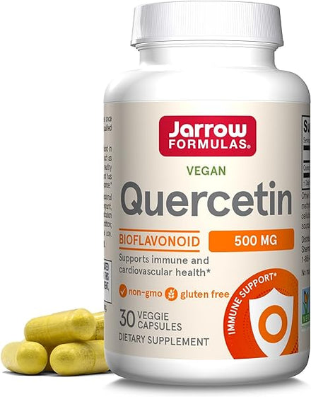 Jarrow Formulas Quercetin 500 mg, Dietary Supplement, Antioxidant Support for Cardiovascular and Immune Health, 30 Veggie Capsules, 30 Day Supply in Pakistan