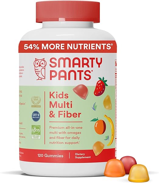 SmartyPants Kids Multivitamin Gummies and Fiber Supplement: Omega 3 Fish Oil (EPA/DHA), Vitamin D3, C, Vitamin B12, B6, Vitamin A, Zinc, Fiber Gummies, Three Fruit Flavors, 120 Count (30 Day Supply) in Pakistan in Pakistan