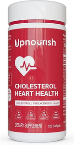 UpNourish Citrus Bergamot Cholesterol Supplement 120ct - Triglyceride Support with Plant Sterols, CoQ10, Omega 3, Olive Leaf Extract, Turmeric Curcumin, Black Garlic, Sterols and Stanols Supplement in Pakistan