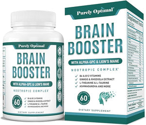 Premium Brain Supplement - Nootropic Brain Booster for Focus, Clarity, Improved Memory, Concentration & Better Mood - w/ Alpha-GPC, Lion’s Mane, Ginkgo Biloba & Bacopa Monnieri - 60 Caps in Pakistan