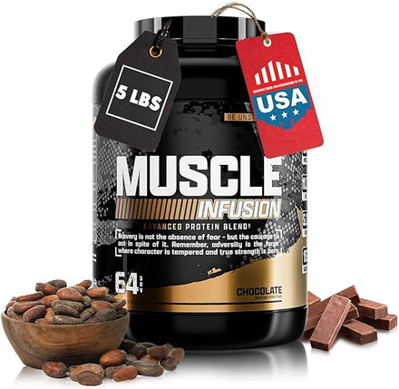 Whey Protein Powder, Chocolate Muscle Infusion Whey Isolate w/EAA & Hi BCAA for Muscle Gain - 5 Pounds - Muscle Builder for Men & Women, Sports Nutrition, Delicious Taste & Texture in Pakistan