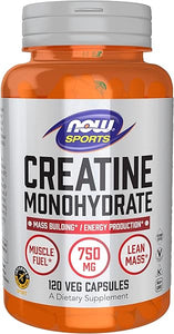 NOW Sports Nutrition, Creatine Monohydrate 750 mg, Mass Building*/Energy Production*, 120 Veg Capsules in Pakistan