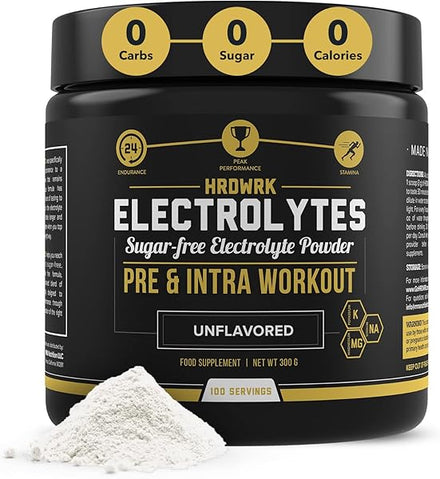 HRDWRK - Electrolytes Powder Keto Hydration Sugar Free with Magnesium, Potassium and Sodium - 100 Servings | Boost Endurance and Reduce Fatigue with This Electrolytes Supplement - Maximum Hydration in Pakistan