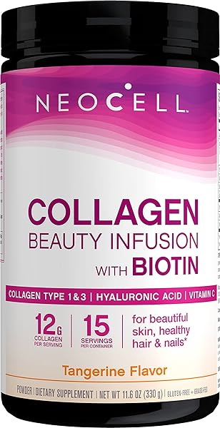 Collagen Powder with Biotin, Vitamin C & Hyaluronic Acid, Collagen Type 1 & 3, Beauty Infusion Promotes Beautiful Skin, Healthy Hair & Nail, Gluten Free, Tangerine, 11.64 Oz in Pakistan