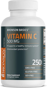 Bronson Vitamin C 500 MG Supports a Healthy Immune System & Antioxidant Protection, Non-GMO, 250 Vegetarian Tablets in Pakistan