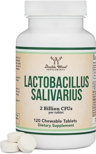 Lactobacillus Salivarius Oral Probiotics - Vanilla Tablets for Dental Health, Teeth, and Gums - Extreme Bad Breath Treatment for Adults (120 Count, 2 Billion CFUs per 20mg Tablet) by Double Wood in Pakistan