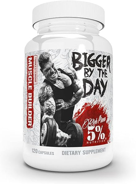 5% Nutrition Rich Piana BiggerByTheDay | Anabolic Muscle Builder, Hardcore Mass Gainer | Turkesterone, HICA, Epicatechin, Leucine | 120 Capsules (30 Servings) in Pakistan