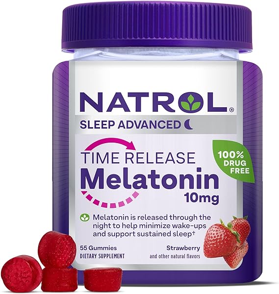 Time Release Melatonin 10 mg, Dietary Supplement for Restful Sleep, Sleep Gummies for Adults, 55 Strawberry-Flavored Melatonin Gummies, 55 Day Supply in Pakistan in Pakistan