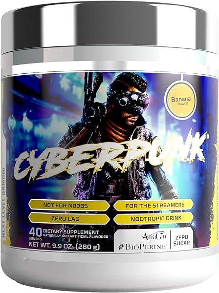 Gaming Powder Supplement | Energy & Focus Nootropic Drink | Adaptogen Formula + Vitamins & Minerals | Natural Ingredients | 40 Servings (Banana) in Pakistan in Pakistan