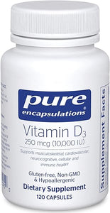 Pure Encapsulations Vitamin D3 250 mcg (10,000 IU) - Supplement to Support Bone, Joint, Breast, Heart, Colon & Immune Health - with Premium Vitamin D - 120 Capsules in Pakistan