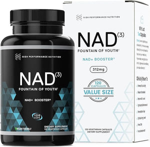 Supplements NAD3 NAD+ Booster | Size 2 Month Supply | Clinically Proven & Independently Tested - Metabolic Repair | 312 mg/ Serving - 120 Capsules in Pakistan