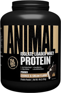 Whey Isolate Protein Powder - Loaded for Pre & Post Workout Muscle Builder and Recovery with Digestive Enzymes for Men & Women - 25g Protein, Great Taste, Low Sugar - Cookies & Cream 4 lbs in Pakistan