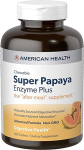 Super Papaya Enzyme Plus Chewable Tablets, Natural Papaya Flavor - Promotes Digestion & Nutrient Absorption, Contains Papain & Other Enzymes - 360 Count in Pakistan