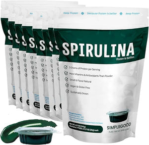 Frozen Spirulina Premium Superfood for Adults & Teens Nutrient-Rich Easy to Use Frozen Spirulina 8 Packs Contains 7 Cubes in Each Pack. 1 Cube = 20g Fresh Frozen Spirulina (1120 Grams) in Pakistan