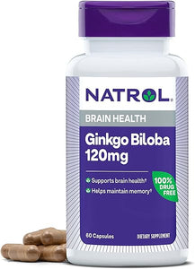 Brain Health Ginkgo Biloba 120mg, Dietary Supplement for Brain Health and Memory Support, 60 Capsules, 60 Day Supply in Pakistan